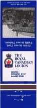 Ontario Matchbook Cover Devon Royal Canadian Legion Branch 247 Army Bus - £0.76 GBP