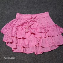 Aerie Ruffled Layered Skirt Women Size Small Pink Elastic Waist - $366.58 MXN