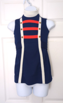 Ruth Of Caroline Vintage Girl&#39;s Dress Blue Red White Small - £11.73 GBP