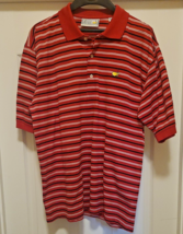 Augusta National Golf Shop Mens Masters Polo Shirt L Red Black White Stripe EUC - £22.32 GBP