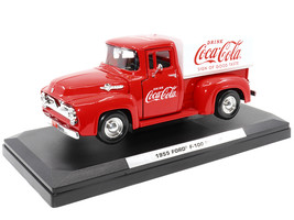 1955 Ford F-100 Pickup Truck Red with White Canopy &quot;Drink Coca-Cola&quot; 1/24 Diecas - £48.18 GBP