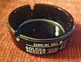 Golden Nugget Casino Las Vegas Vintage Black Glass Ashtray - £6.62 GBP