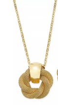 Charter Club Gold-Tone Twisted Knot Pendant Necklace - £11.96 GBP