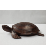 Sea Turtle Ironwood Hand Carved Vintage Mid Century High Luster Polish M... - £40.44 GBP