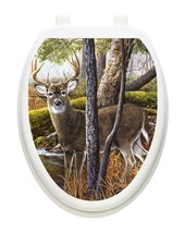 Toilet Tattoos Toilet Seat  Lid Decor Deer Creek Vinyl  Lid Cover   - £18.58 GBP