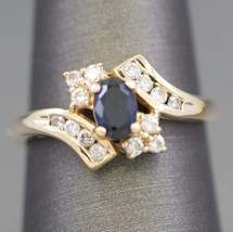 14K Yellow Gold Over 1.24CT Oval Cut Sapphire Engagement Wedding Pretty Ring - £73.86 GBP