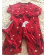 Child Of Mine Boys Red Football Player Fleece Long Sleeve Pajamas 5T - $8.73 CAD