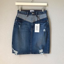 Jordache Sloan V-Front Ripped Denim Skirt sz 26/2 NWT - $24.18