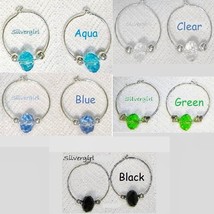 3/4&quot; Hoop Earrings with Crystal 8 colors - £7.18 GBP