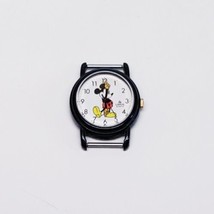 Vintage Lorus Mickey Mouse Watch Black Disney-No Band-New Battery-Works! - $15.73