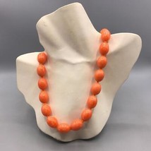 Vintage Chunky Orange Plastic Bead Necklace - $69.76