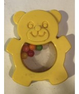 Vintage Yellow Bear Plastic Baby Rattle ODS2 - $4.94