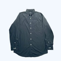 Structure Shirt Mens Medium Button Down Black Long Sleeve Collared 100% ... - £11.79 GBP