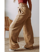 Smoke Gray Exposed Seam Drawstring Elastic Waistband Wide Leg Pants - €27,49 EUR