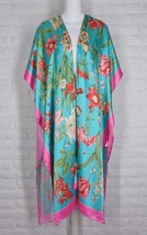 PAPARAZZI Open Front Kimono Duster Layering Green Red Pink Floral NWT One Size - $20.00