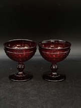 Imperial Early American Hobnail Ruby Red Sherbet Glasses LOT 2 - £20.63 GBP