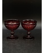 Imperial Early American Hobnail Ruby Red Sherbet Glasses LOT 2 - €23,20 EUR