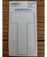 Hardline Self Adhesive Letter T Glossy White  3&quot; Super Stick, Waterproof... - $2.92