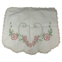 Vintage Dresser Scarf Centerpiece Linen Hawaii Lei Red Hibiscus Flowers ... - £18.61 GBP