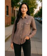 Lauren Ralph Lauren Womens Button Shirt Medium Cotton Red &amp; Blue Geometr... - €23,99 EUR