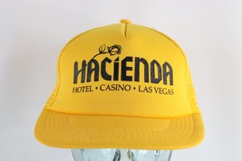 Vtg 80s Hacienda Hotel Casino Las Vegas Spell Out Trucker Hat Snapback Yellow - £19.42 GBP