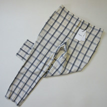 NWT Theory Treeca in Ivory Blue Plaid Stretch Wool Tapered Slim Ankle Pants 4 - £64.62 GBP