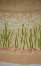 Cheri Blum Orchids &amp; Narcissus 64&quot; Round Fabric Tablecloth Floral Parchment EUC - £11.96 GBP