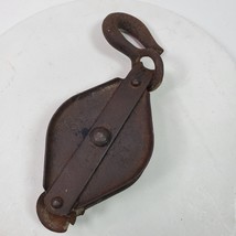 Vintage Farmhouse Pulley Hook Steel Wheel Barn Industrial Rustic - $1,099.75 MXN