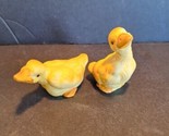 2 vintage Lefton yellow duck duckling figurines Japan Spring Easter - £15.56 GBP