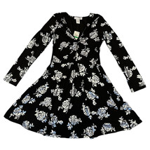 NEW Planet Gold Dress Size Large Floral Black Metallic Silver Fit and Flare - $19.79