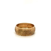 Vtg Sign 10k Gold Filled J.D. Schlang Brush Pattern Etch Wedding Band Ring 5 1/2 - £30.38 GBP
