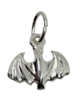 Flying Bat Charm Real 925 Silver Cute Halloween Goth Witch Jewellery Mini Charm - £5.07 GBP