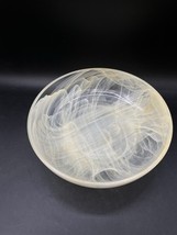 Arda Glassware Art Glass 9.5” Bowl Turkey Cream Ivory Swirl - $952.79 MXN