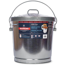 Galvanized Trash Can 10 Gal Steel Locking Lid Storage Weather Resistant Outdoor - £27.03 GBP