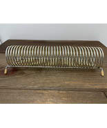 Vintage Pigtail 45 RPM Rack For 35 Singles Vinyl Records Gold Tone Metal... - €34,18 EUR