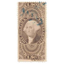 1863 $1.90 USA Internal Revenue, George Washington R80c Foreign Exchange Purple - $99.00