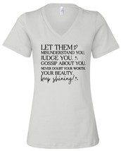 Let Them Women&#39;s Tshirt - Women’s Relaxed Jersey V-Neck Tee V6 Let Them ... - $27.08 CAD+