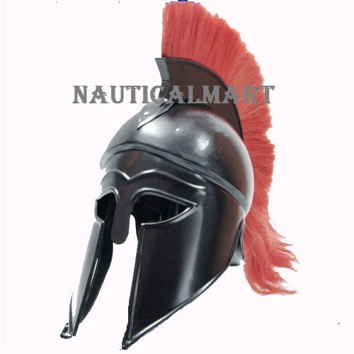 Greek Corinthian Helmet with Red Plume Armor Sca Medieval Knight Helmet