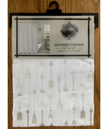 Metallic Silver Arrows Shower Curtain 72 X 72 Anthem - €17,01 EUR