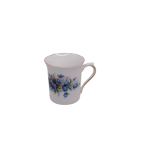 Queens Fine Bone China Blue Flowers Coffee Tea Mug Cup Made in England - $12.86