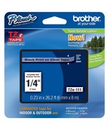 Genuine Brother 1/4&quot; (6Mm) Black On Clear Tze P-Touch Tape For Brother P... - £25.17 GBP