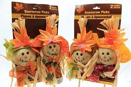 2 Count Smiling Scarecrows on Picks (Pack of 2) - £6.84 GBP