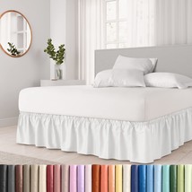 Ruffled White Queen Bed Skirt  Hotel-Quality Ruffles For Queen Beds With 15 In.  - $48.49