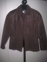 WILSONS LEATHER MAXIMA LADIES BROWN LEATHER JACKET-M-LINED-GENTLY WORN-G... - $18.69
