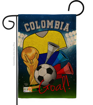 World Cup Colombia Soccer Burlap - Impressions Decorative Garden Flag G192090-DB - £18.36 GBP