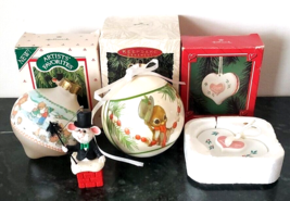 Lot Of 4 Vintage Hallmark Christmas Ornaments Keepsake - £11.34 GBP