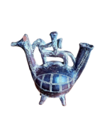 Askos Mediterranean Perfume Bottle Antique Handmade Rare Decor Artifact - $350.11 CAD