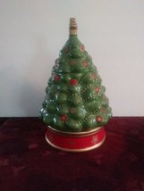 Christmas Tree Cookie Jar Music Box Lid David&#39;s Cookies Brand 12.5&quot; tall  - £31.06 GBP