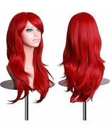 Long Red Wig Wavy Hair Wig with Waves Mardi Gras Wig 28&quot; - $39.22 CAD
