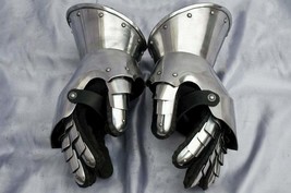 Medieval Knight Mitten Gauntlets ~ Combat Armour Hand Gloves Larp Warrior Steel - £88.00 GBP
